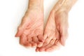 Old Lady's hands open Royalty Free Stock Photo