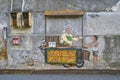 Old lady selling Susu Soya Asli & Segar Street Art Mural in Georgetown, Penang, Malaysia Royalty Free Stock Photo