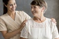 Old lady with nurse Royalty Free Stock Photo