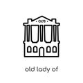 old lady of threadneedle street icon. Trendy modern flat linear Royalty Free Stock Photo