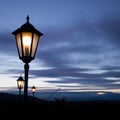 Old lamp post in sunset sky Royalty Free Stock Photo