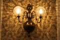 Old lamp and wallpaper Royalty Free Stock Photo