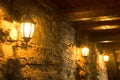 Old Lamps on Ancient Wall Royalty Free Stock Photo