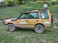 Old Landrover in rally version