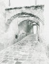 Old lane with graphical effect Royalty Free Stock Photo