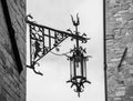 Old lantern and castle walls Royalty Free Stock Photo