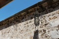 old lantern on the fortress stone wall Royalty Free Stock Photo