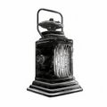 Vintage Black And White Lantern Illustration With Charming Character