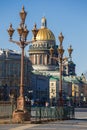 Old lanterns of Palace Square. St. Petersburg, Russia