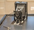 Old large format folding glass plate camera