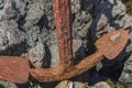 Old large rusty anchor, Newfoundland Royalty Free Stock Photo
