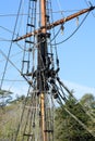 Old Large Sailing Ship Rigging and Mast Royalty Free Stock Photo