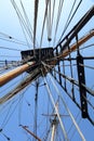 Old Large Sailing Ship Rigging and Mast Royalty Free Stock Photo
