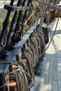 Old Large Sailing Ship Rigging and Mast Royalty Free Stock Photo