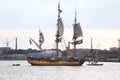 Old, large wood tourist pirate ship for entertainment Royalty Free Stock Photo