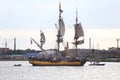 Old, large wood tourist pirate ship for entertainment Royalty Free Stock Photo