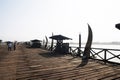 Old large wooden pier on the beach Pimentel in Lambayeque-PERU