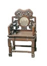 Old large wooden polished chinese chair Royalty Free Stock Photo