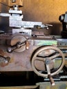 Old lathe has rust in the factory Royalty Free Stock Photo