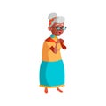 old latin woman shock from grandson on dangerous attraction cartoon vector