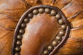 Old leather armchair detail Royalty Free Stock Photo