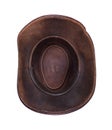 old leather brown cowboy hat isolated on white Royalty Free Stock Photo