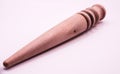 old Leather crafting tool - round wooden Multi-Size Edge Slicker and Burnisher on white background