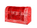 Old leather red suitcase Royalty Free Stock Photo