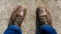 Old leather shoes Royalty Free Stock Photo