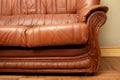 old leather sofa in an old room Royalty Free Stock Photo