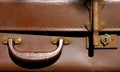 Old leather suitcase with handle Royalty Free Stock Photo