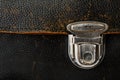 old leather suitcase lock. background image. Royalty Free Stock Photo