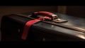 Old leather suitcase with metal lock buckle generated by AI Royalty Free Stock Photo