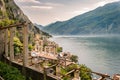 Old lemon house in Limone sul Garda, Italy. Royalty Free Stock Photo