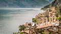 Old lemon house in Limone sul Garda, Italy. Royalty Free Stock Photo