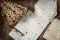 Old letters, eyeglasses and dried flowers. Vintage, sepia. Nostalgic Reading Royalty Free Stock Photo