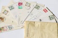 Old letters, french post cards. nostalgic vintage