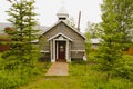 Old library building in Keno, Yukon, Canada