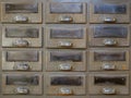 Old library drawer closeup - vintage cabinet