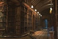Old library energy preload, complete scene for background. Royalty Free Stock Photo