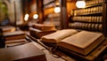 An old library housing a vast collection of historical books. Generated with AI Royalty Free Stock Photo