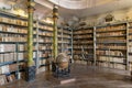 Old library inside the Monastery. Visitors can see the unique replica of the Turine canvas from the year 1651 inside. Codex Gigas Royalty Free Stock Photo