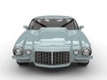 Old light blue classic vintage American car - front view Royalty Free Stock Photo