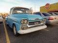 Old 1958 Chevrolet Viking 60 pickup truck Task Force flare-side bed in the parking lot. Royalty Free Stock Photo