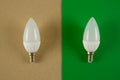 Old light bulb vs energy saving one Royalty Free Stock Photo