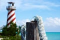 Old light house over-looking ocean Royalty Free Stock Photo