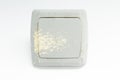 Old light switch on a white background Royalty Free Stock Photo
