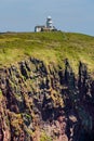 The old lighthouse built 1829 on Caldey Island off the coast of the Welsh town, Tenby Royalty Free Stock Photo