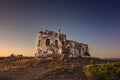 Sant`Antioco place old lighthouse of Capo Sperone on sunset Royalty Free Stock Photo
