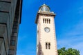 Old lighthouse and clock tower in the historic Colombo Fort district Royalty Free Stock Photo